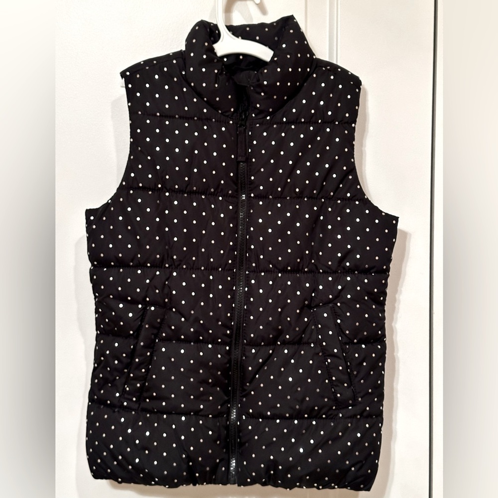 Puffer Vest Girls Size L 10-12 Black Old Navy